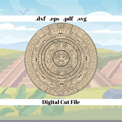Mayan Calendar Printable Laser Cut Instant Download Ready To Cut