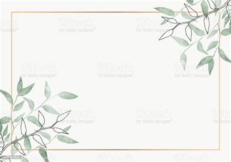 leaves minimalistic vector frame hand drawing plants branches herbal