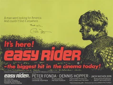 Easy Rider 1969 Poster British Signed By Peter Fonda Original