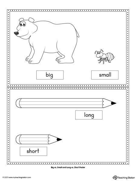 Printable Big And Small Worksheets Goodworksheets Sizes Big And Small