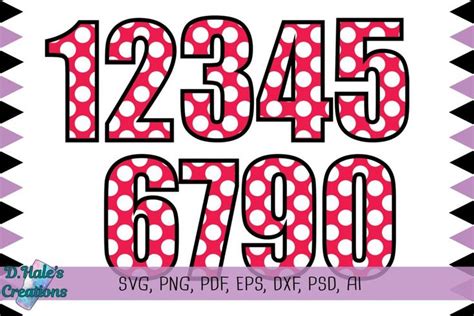 Polka Dot Numbers Svg Eps Dxf Png Pdf Free Svg D Hale Creations Polka Dot Numbers