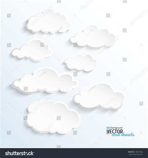 Set Of Vector 3d Paper Clouds 136579502 Shutterstock