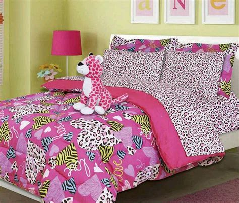 Leopard style6 cheetah print leopard print bedding set. Hot Pink Zebra Hearts Girls Bedding Twin Comforter Set ...