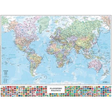 Carta Geografica Murale Mondo Planisfero Dim X Cm Da Belletti Sexiz Pix