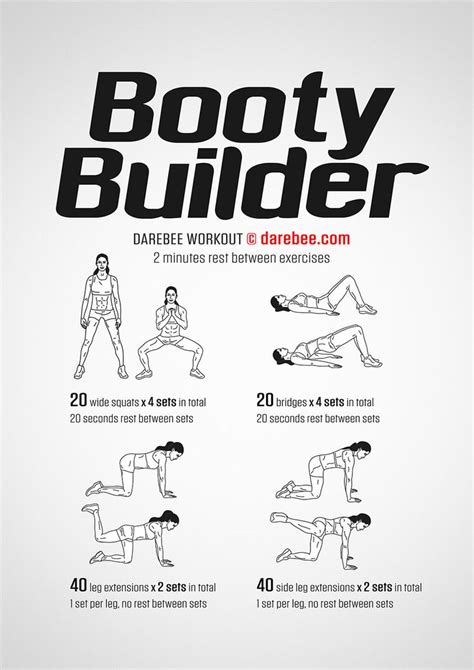 Booty Builder Workout By Darebee Darebee Workout Fitness Booty Builder Workouts Booty