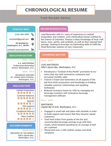 Chronological Resume Template Examples And Writing Guide Cv Writing