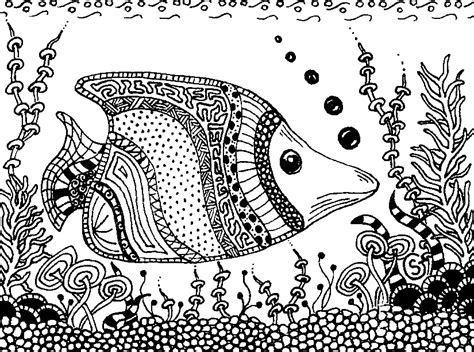Art Therapy Coloring Page Animals Fish 1
