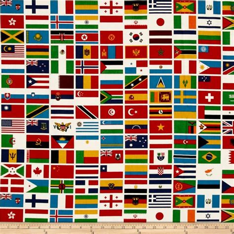Riley Blake Our World Flag White Flags Of The World World Party Fabric