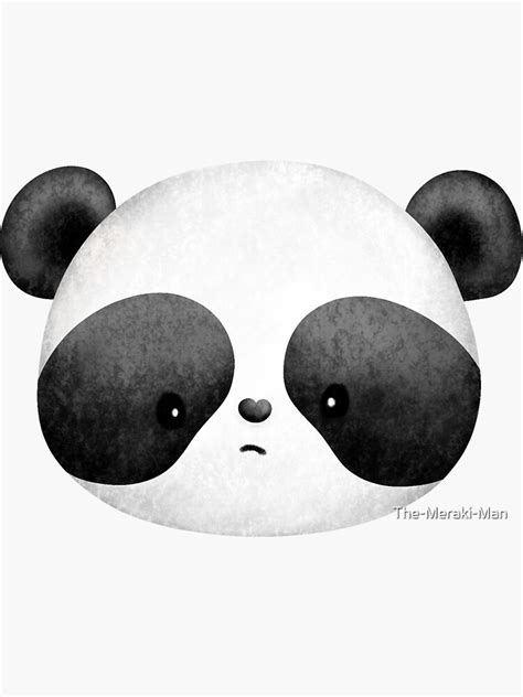 Panda Face Outline Cute Sad Panda Illustration Sticker For Sale By