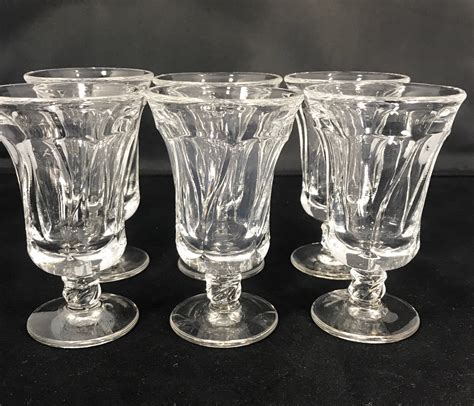 6 Fostoria Jamestown Clear Footed Juice Glasses Etsy