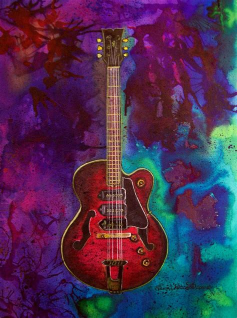 Abstract Guitar Guitar Art Unique Canvas Art Original Canvas Painting