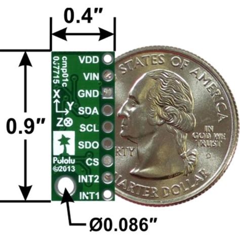 Pololu Lsm303d 3d Compass And Accelerometer Carrier With Voltage