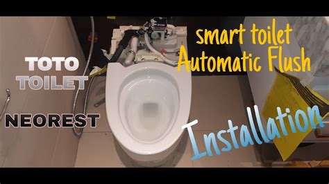 Installation Of Smart Toilet”automatic Flushing Systemtoto Toilet