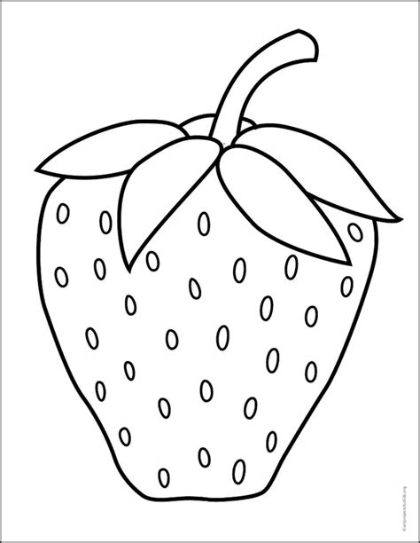 A Black And White Drawing Of A Strawberry