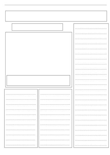 A Blank Newspaper Template By Ljj290488 Teaching Resources Tes