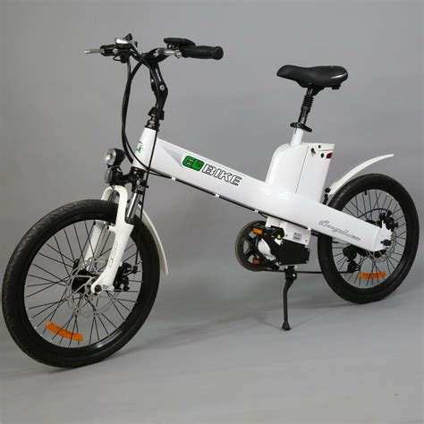 20in White Electric E Bike Pedal Assist Mopped City