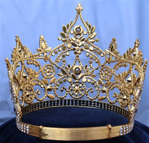 Continental Adjustable Gold Blue Sapphire Crown Tiara Crowndesigners