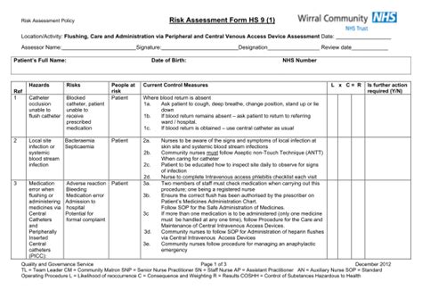 123 Risk Assessment Template Page 5 Free To Edit Download And Print