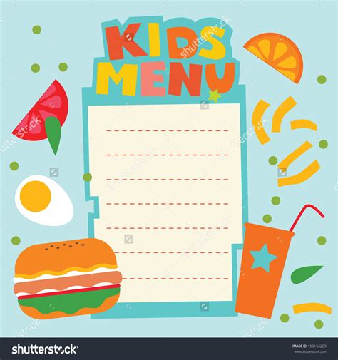 Kids Menu Design Menu Template