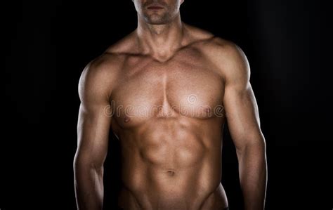 Bare Chested Muscle Man Stock Photo Image Of Abdominal