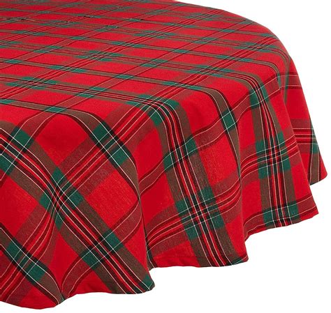 Buy Red Plaid Tablecloth 100 Cotton With 12 Hem 70 Round Seats