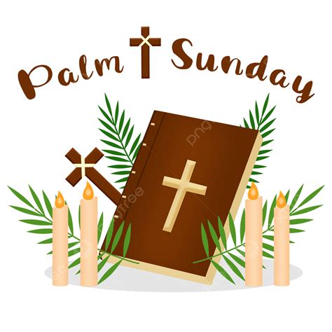 Palm Sunday Religious Clipart Vector Palm Sunday Candle Palm Green