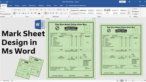 How To Make Mark Sheet Using Ms Word Make Mark Sheet Design In Ms