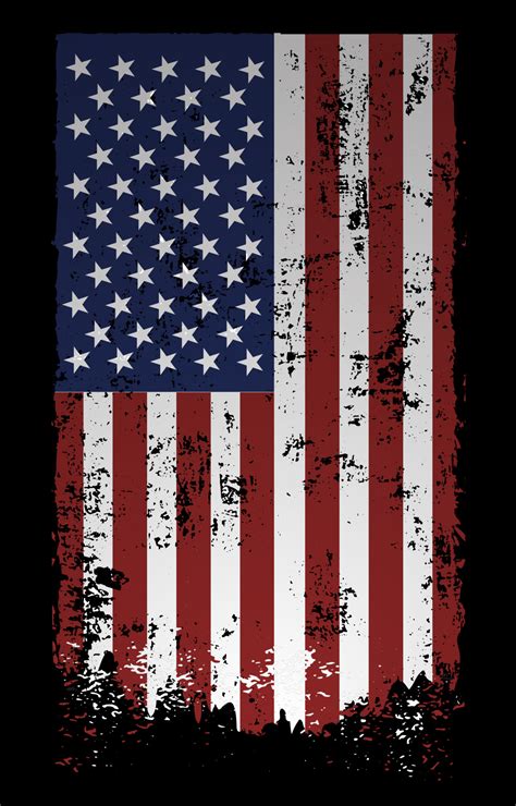 Distressed American Flag Br