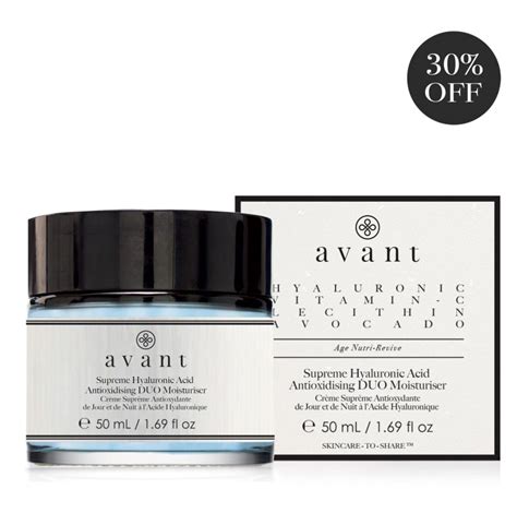 We promise good ingredients at great prices, helping you make better choices. Avant Supreme Hyaluronic Acid Antioxidising Duo ...