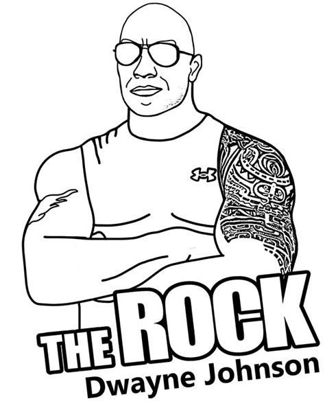 Free The Rock Dwayne Johnson Coloring Page The Rock Dwayne Johnson