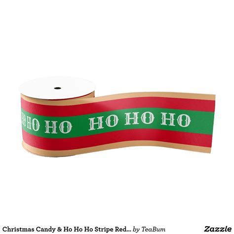 Christmas Candy And Ho Ho Ho Stripe Redgreen Ts Grosgrain Ribbon