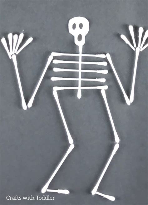 Halloween Q Tip Skeleton Craft For Kids ☠️💀 Halloween Crafts For Kids