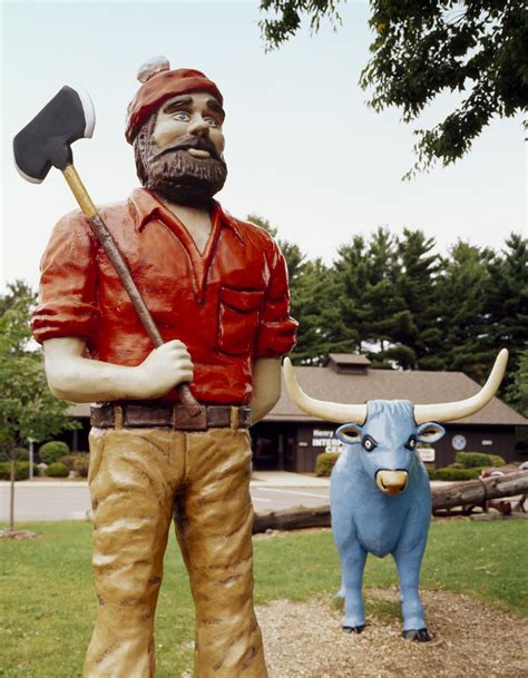 Paul Bunyan And Babe The Blue Ox Statues Eau Claire Wisconsin Digital File From Original