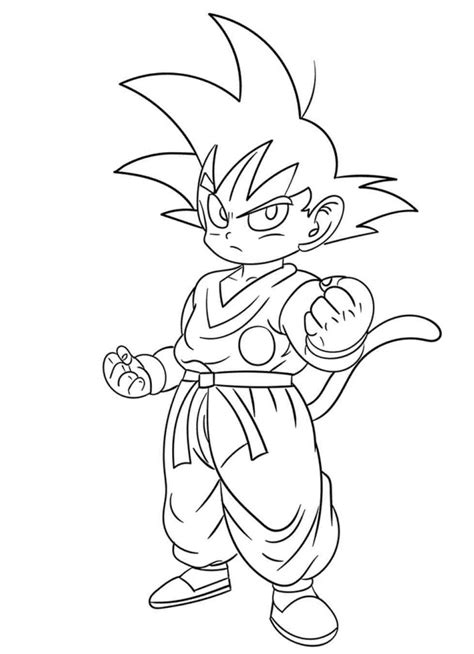 Little Goku In Dragon Ball Z Coloring Page Free Printable Coloring Pages