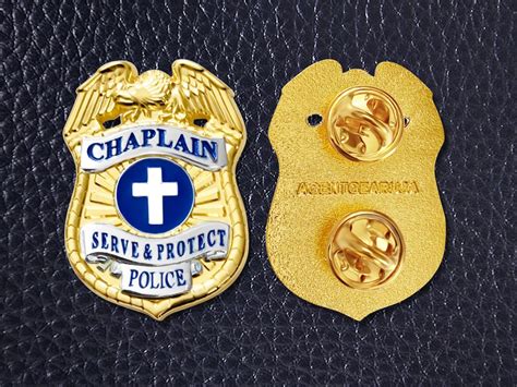 Chaplain Badge Police Chaplain Serve And Protect Pin Lapel Pin Style