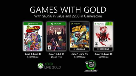 Microsoft Právě Oznámil červnové Hry Pro Xbox Live Gold Gameparkcz