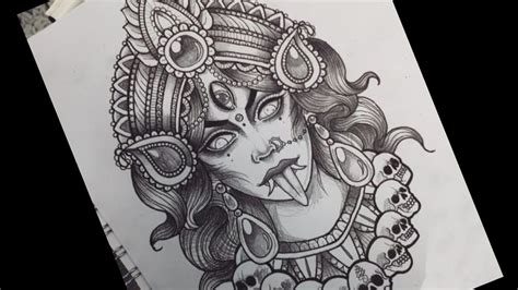How To Draw Maa Kali Easily Step By Step Drawing Of Maa Kali For