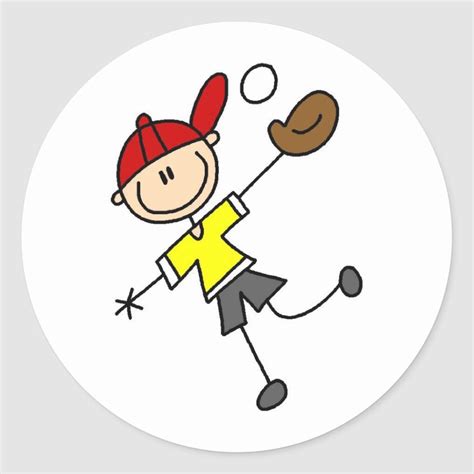 Stick Figure Baseball Sticker Zazzle Stick Figures Stick Figure