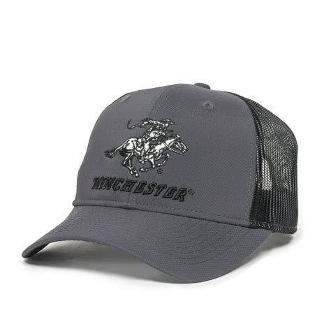 Winchester Licensed Meshback Shooting Cap Grey With Black Mesh Adult