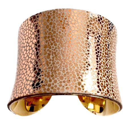 Rose Gold Metallic Leather Cuff Bracelet By UNEARTHED Etsy