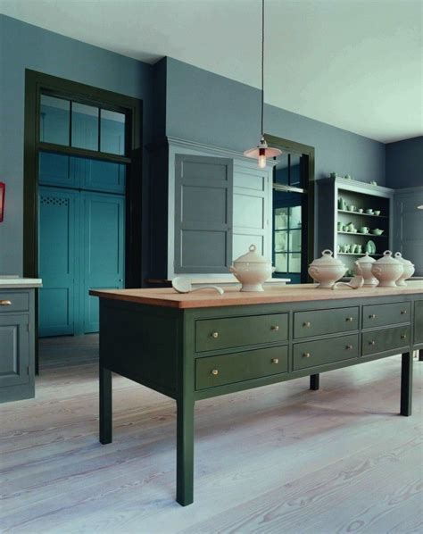 The company's aesthetic references the values of the past, while embracing the comforts and practicalities of our present day. Plain English | Dark green kitchen, Plain english kitchen ...
