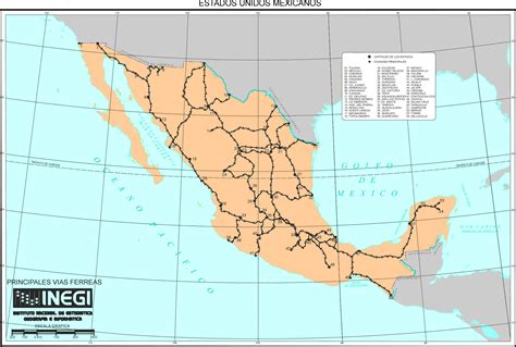 Large Detailed Railroads Map Of Mexico Mexico Large Detailed Railroads