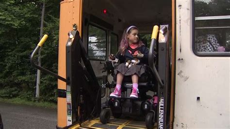 Watch Brookline Girl In Wheelchair Rides School Bus For The First Time Boston News Weather