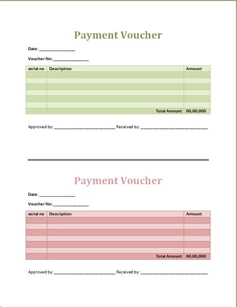 Cash payment voucher xls format : Free Payment Voucher Template | Microsoft Word & Excel Templates