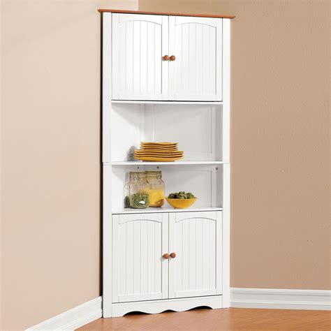 Tall White Kitchen Cupboard Innovative Corner Storage Cabinet Modern