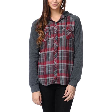 Empyre Sycamore Red Plaid Hooded Flannel Shirt | Zumiez | Hooded flannel, Flannel shirt, Flannel ...