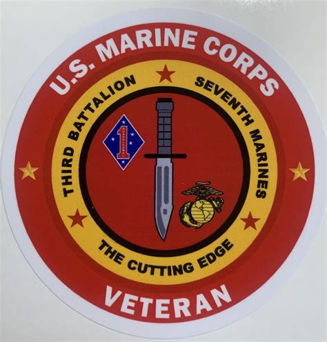 Usmc 3rd Battalion 7th Marines The Cutting Edge Veteran Sticker D133