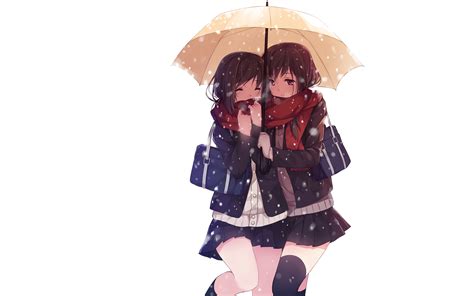 Anime White Umbrella Girls Wallpaper 2560x1600 50541