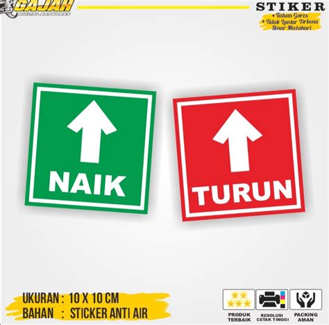 Stiker Label Arah Set Sriker Tanda Panah Set Stiker Naik
