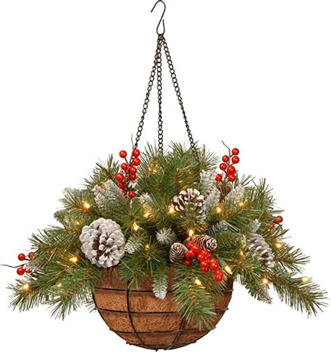 National Tree Company Pre Lit Artificial Christmas Hanging Basket